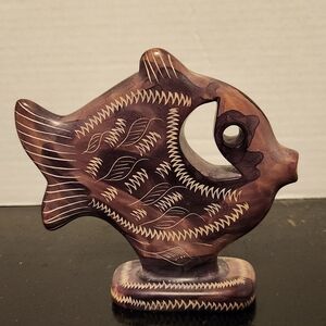 Hand Carved Kisii Soapstone Fish 5.5"